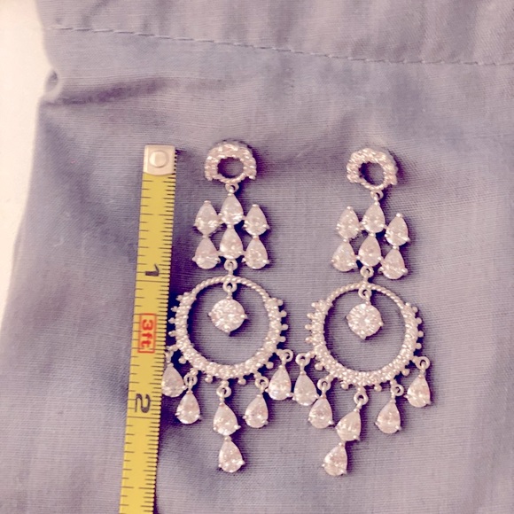CHANDELIER STYLE DIAMOND EARRINGS - Picture 2 of 2